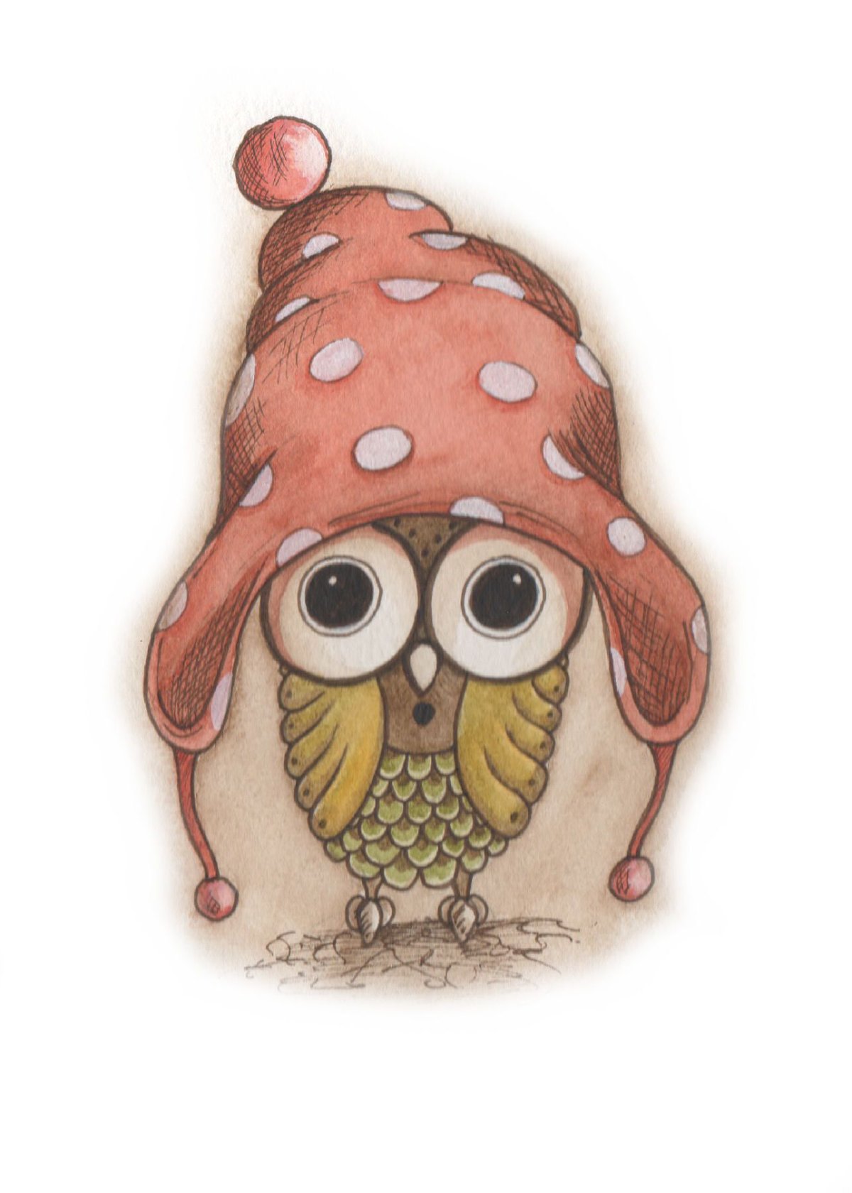 Сова с большими глазами