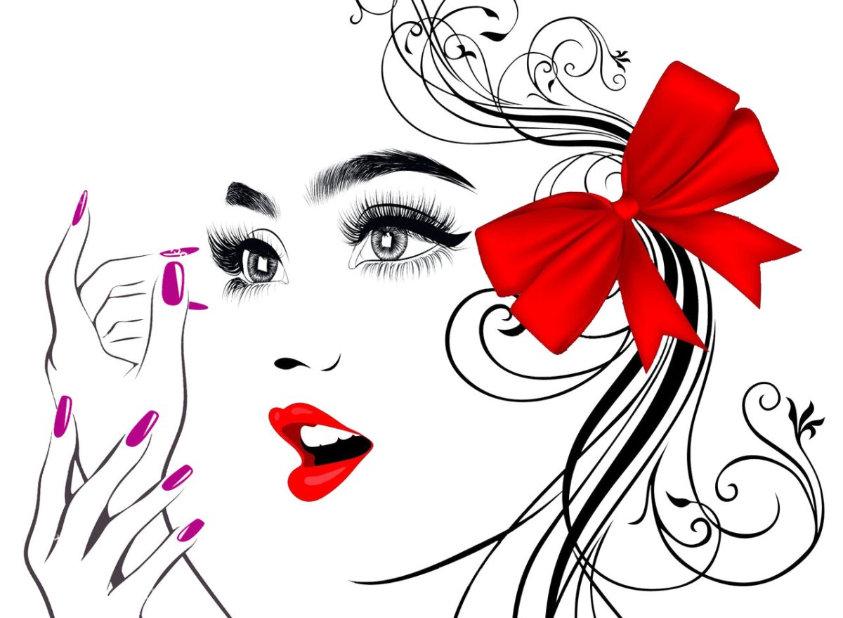 Ногти ресницы маникюр девушка