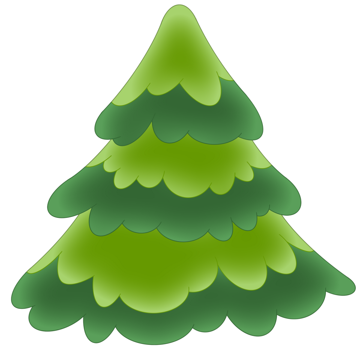 Елочка Лесная мультяшный на прозрачном фоне