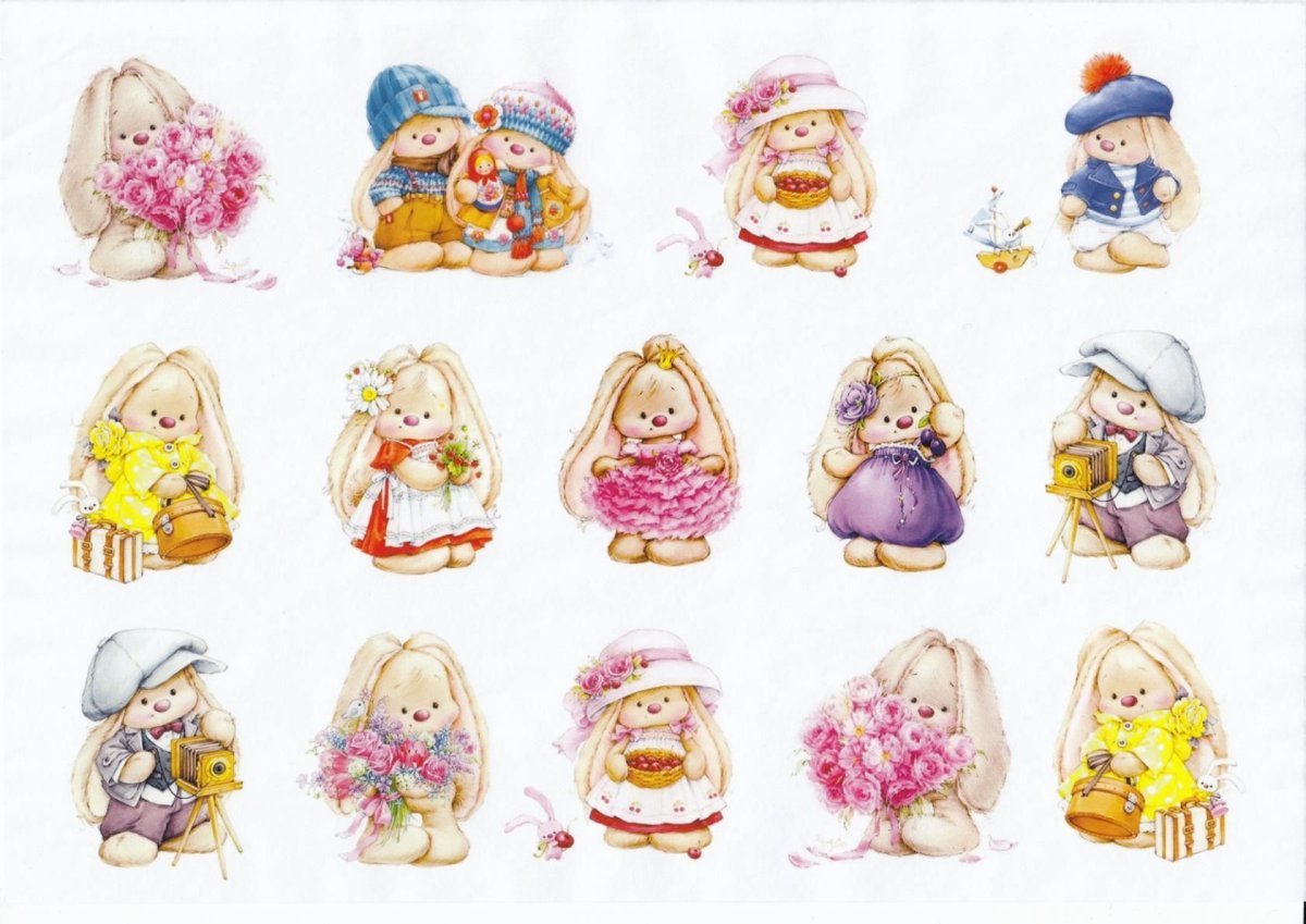 Зайки для скрапбукинга