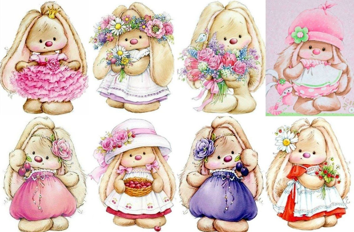 Зайки для скрапбукинга