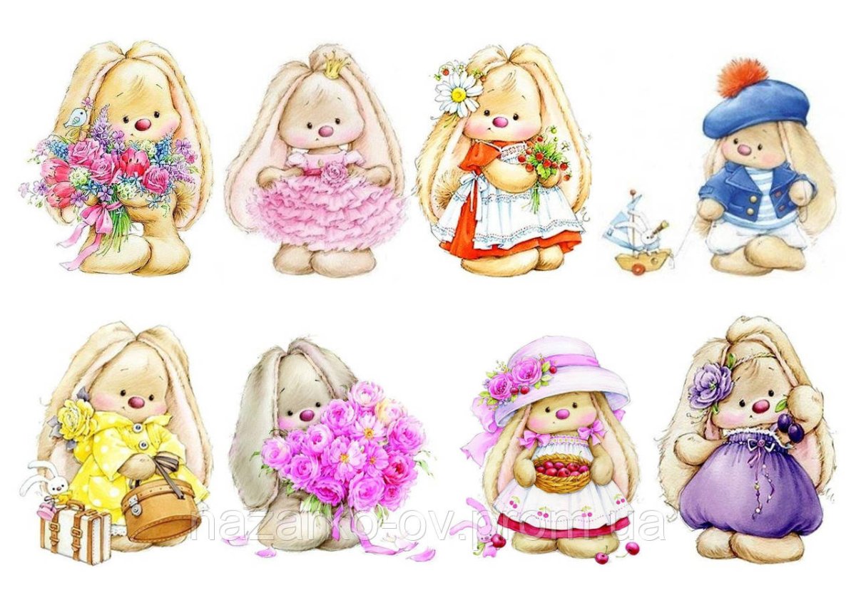 Зайка ми на вафельной бумаге