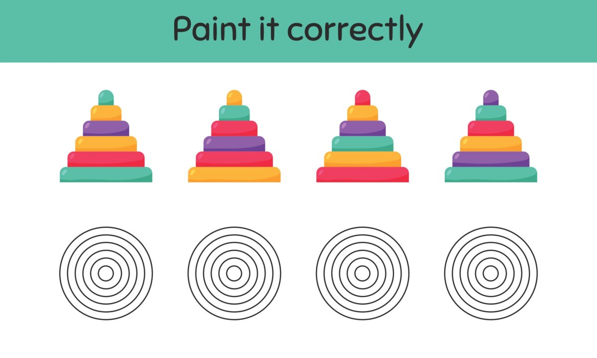 Пирамидки вид сверху раскрась