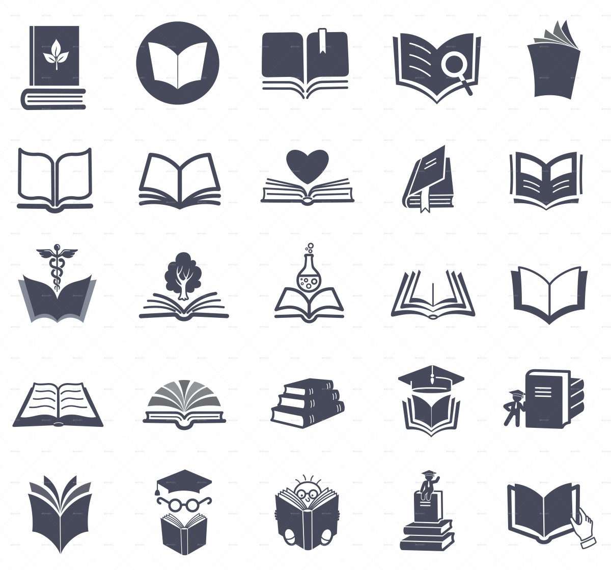 Инфографика иконки библиотека