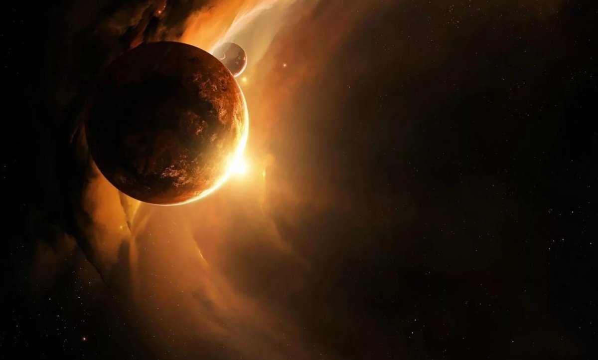 Планета Венера на фоне космоса