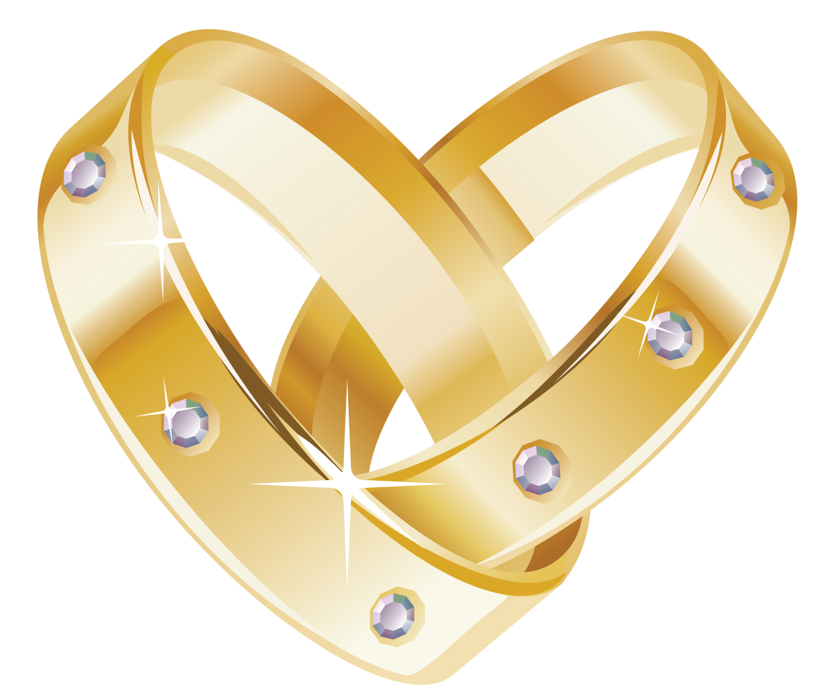 Обручальные кольца на прозрачном фоне