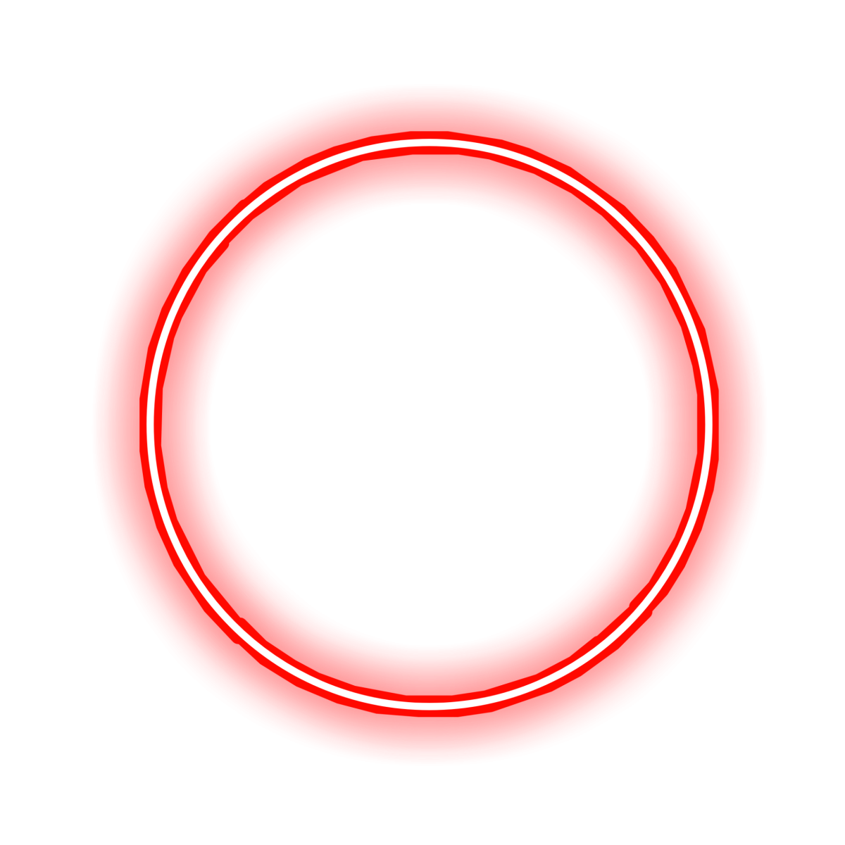 Неоновый круг на прозрачном фоне