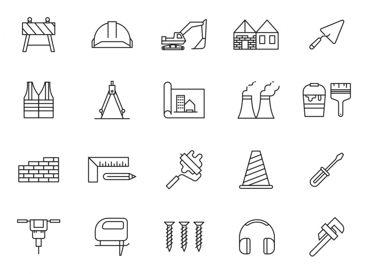 Строительные материалы схематично