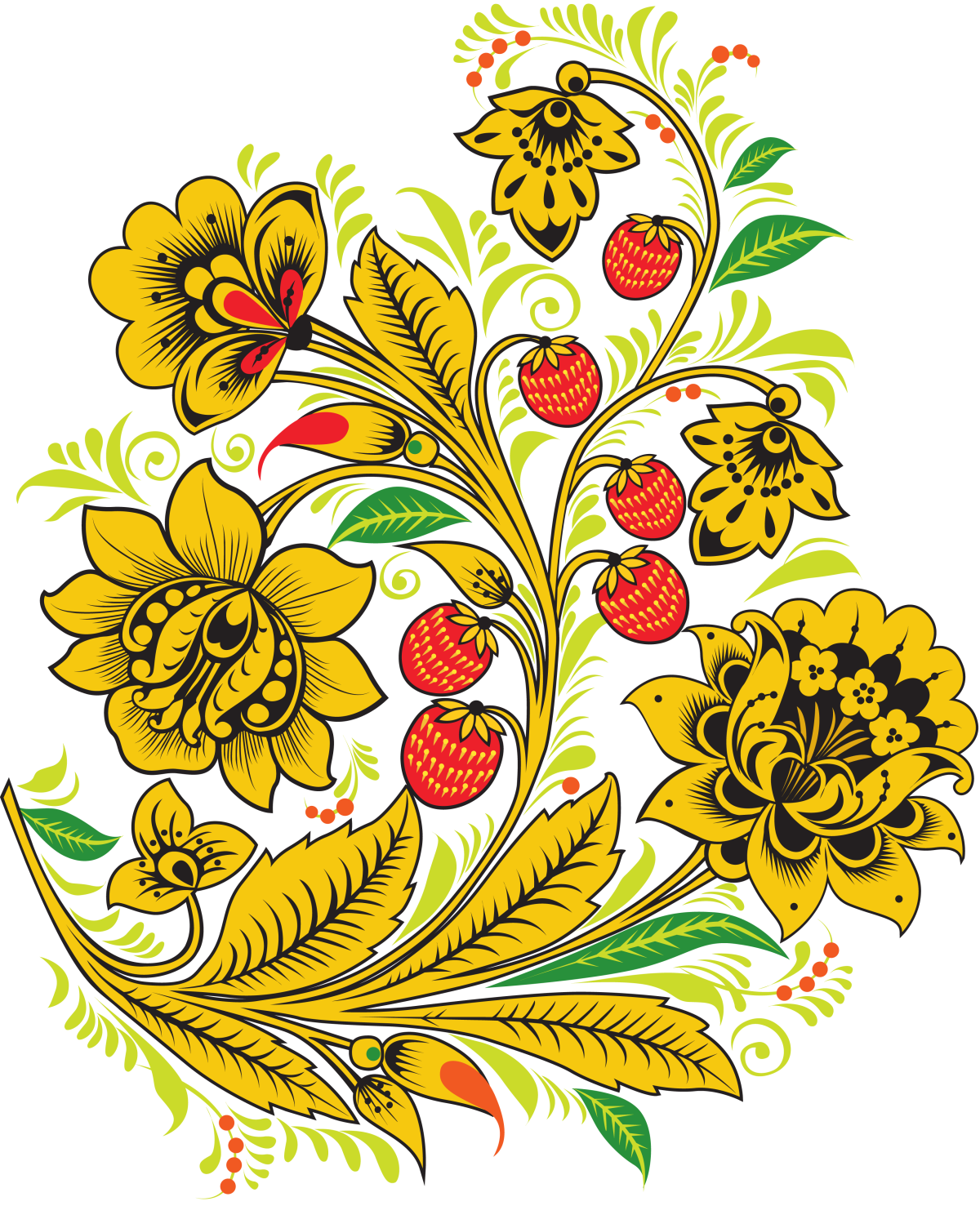 Петриковская роспись вектор