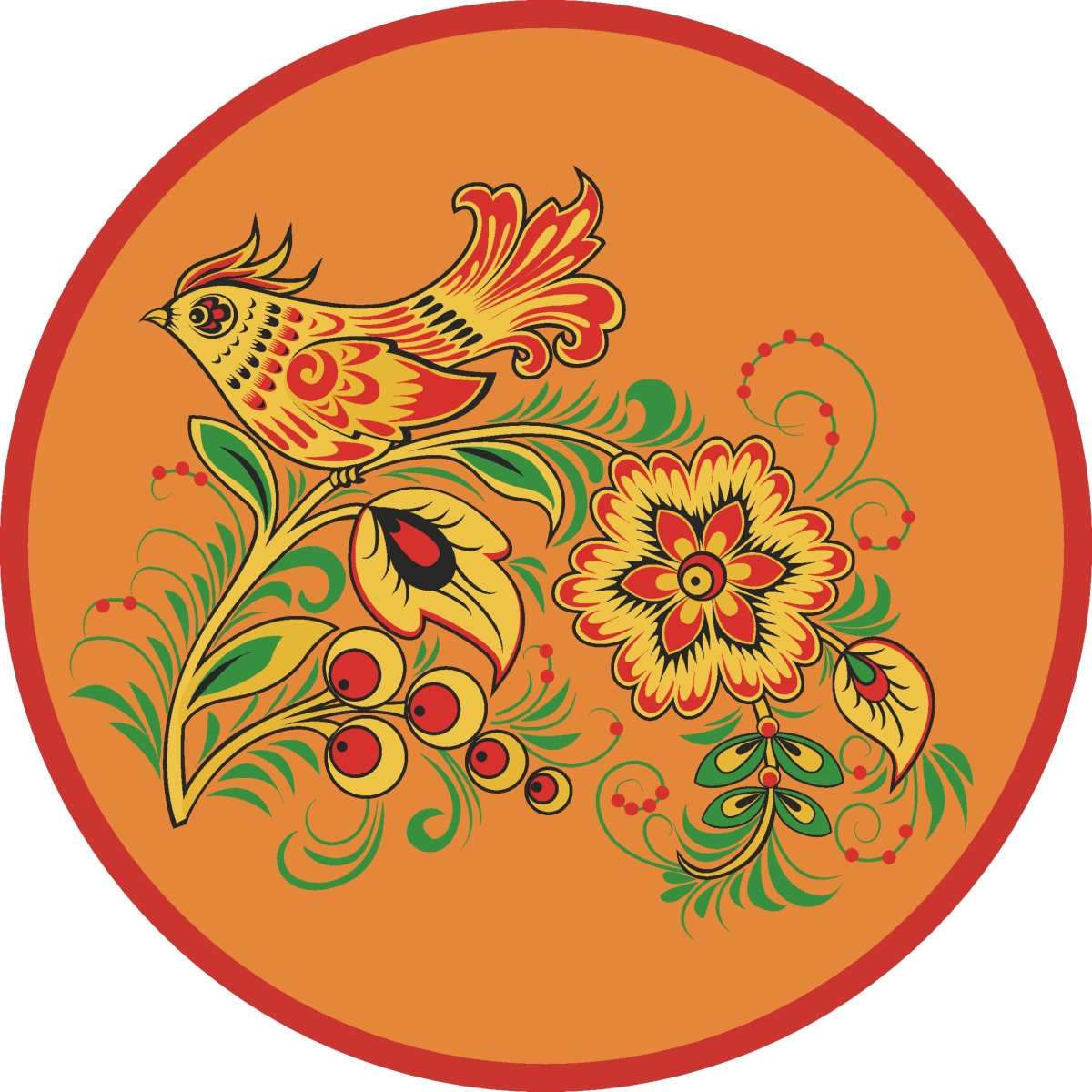 Городецкий стиль хохломской росписи