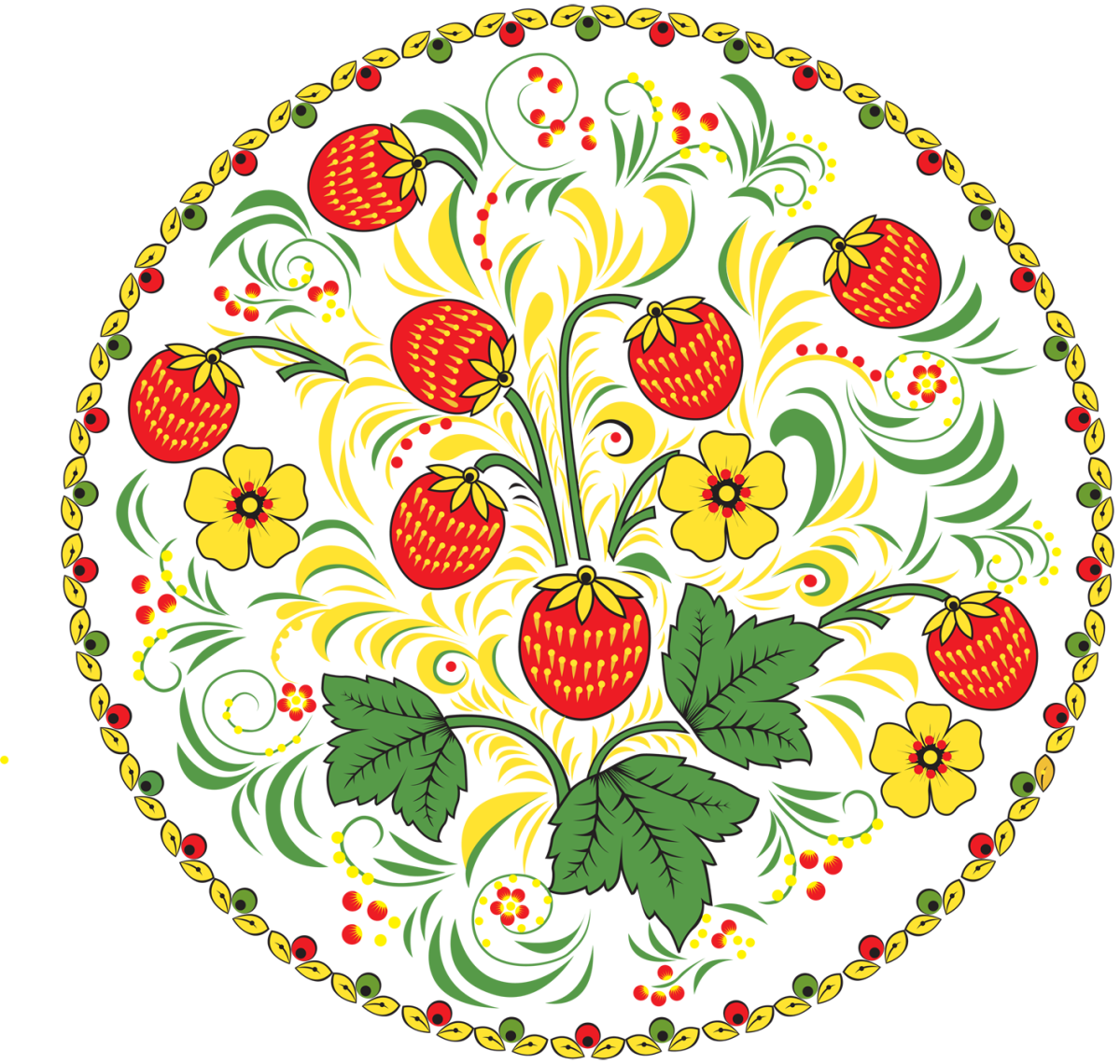 Растительный орнамент в круге