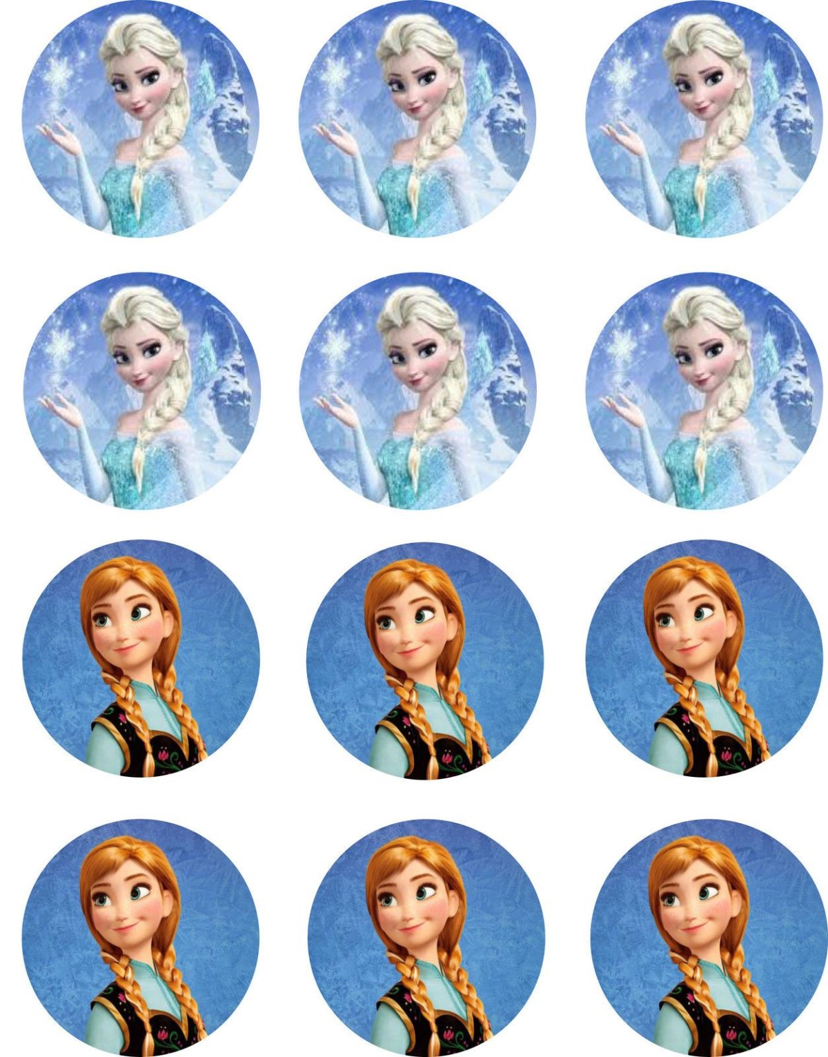 Сахарная печать Холодное сердце Эльза и Анна