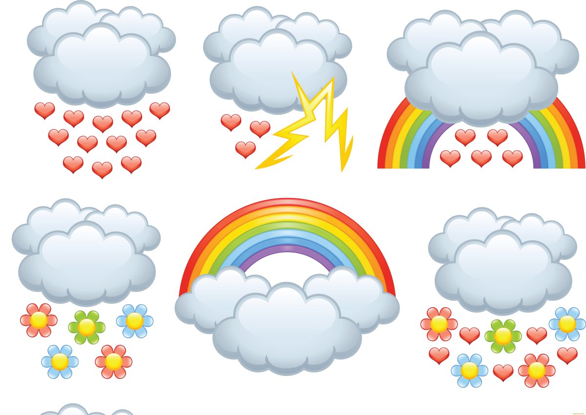 Радужное облако на прозрачном фоне