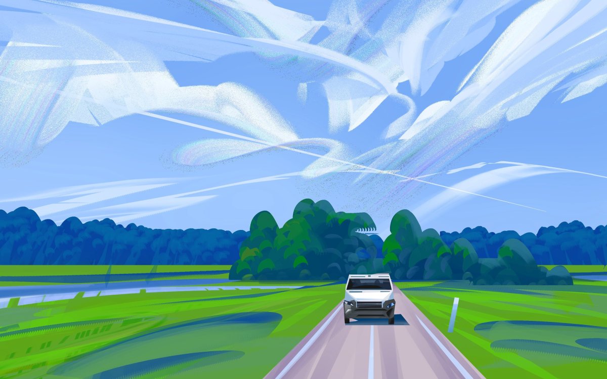 Фон с дорогой мультяшный