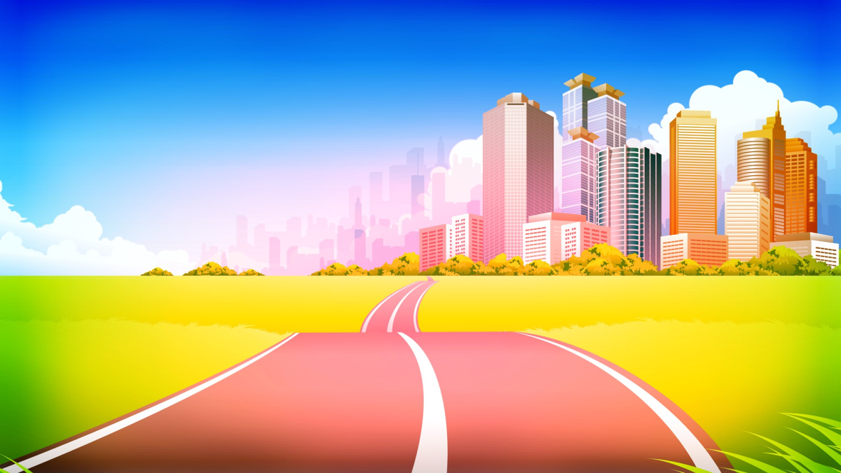 Город дорога вектор