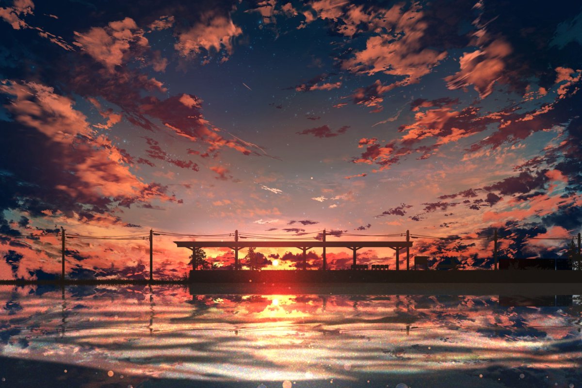 Аниме пейзаж горизонтально