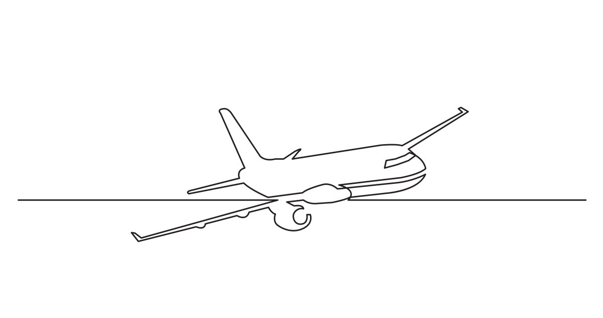 Самолет нарисованный одной линией