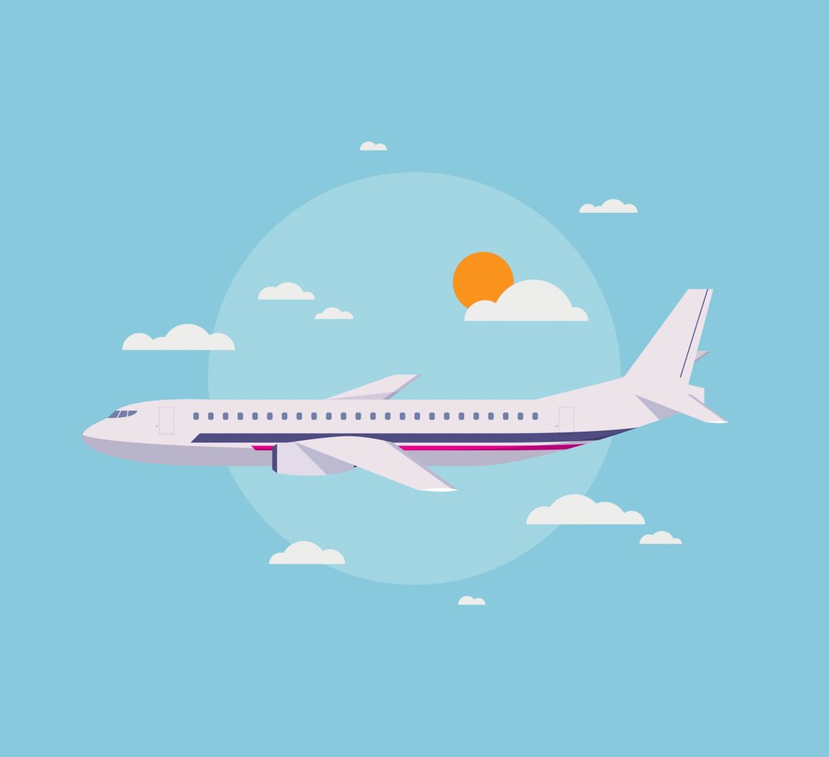 Самолет Flat Design