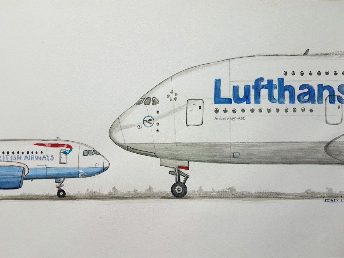 Нарисованный самолет а320 Airbus