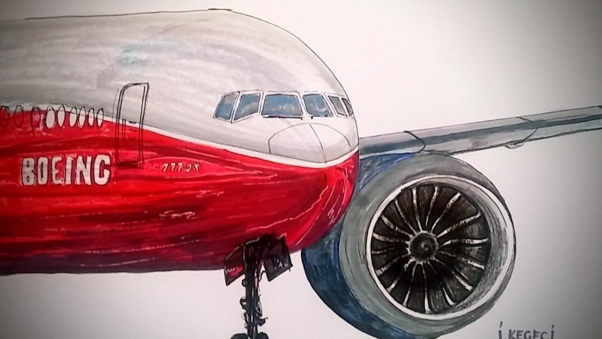 Нарисовать Боинг 777