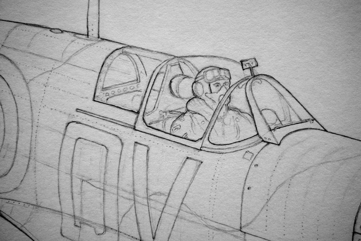 Летчик рисунок карандашом