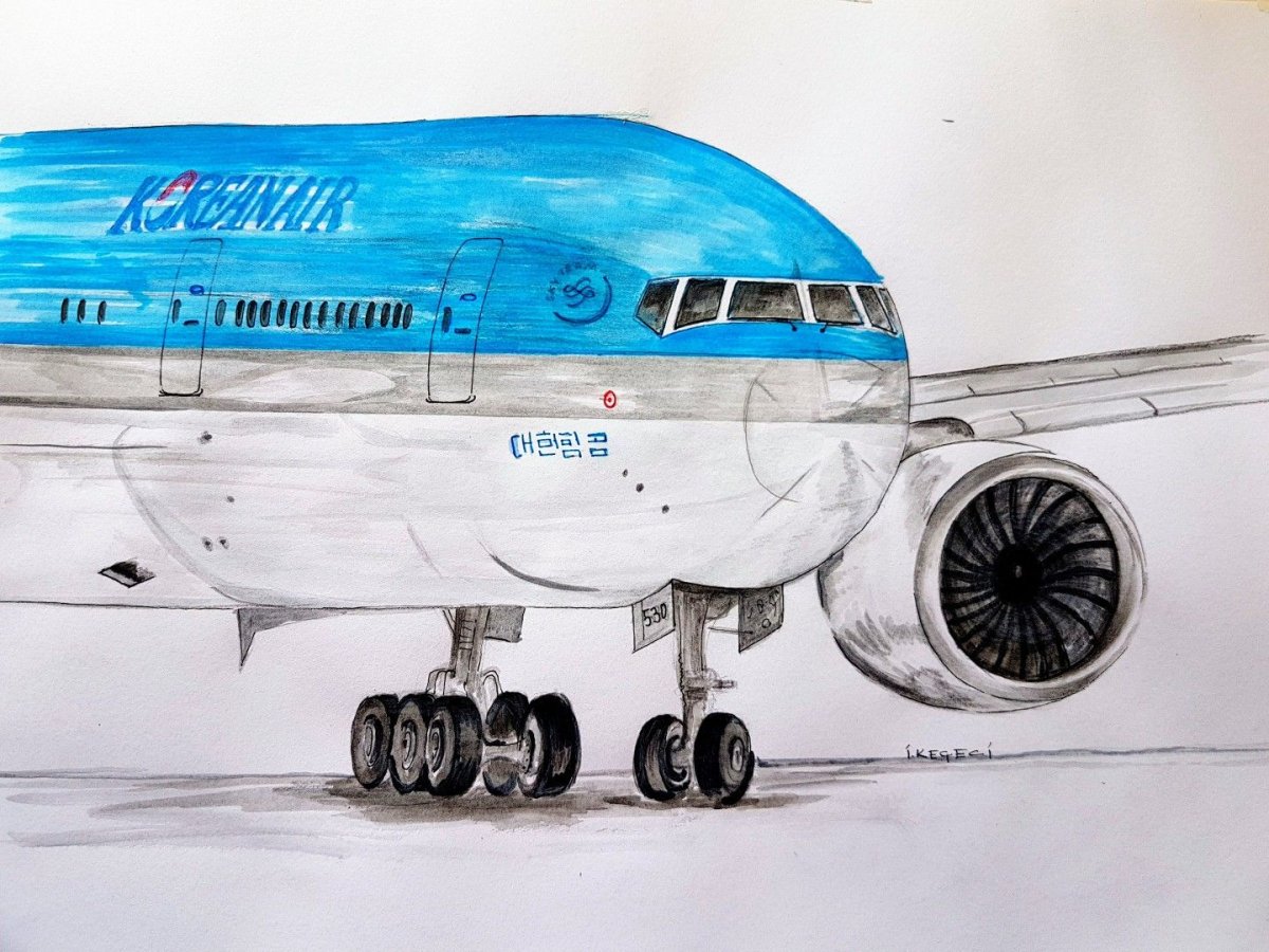 Рисунок самолёт Боинг 777