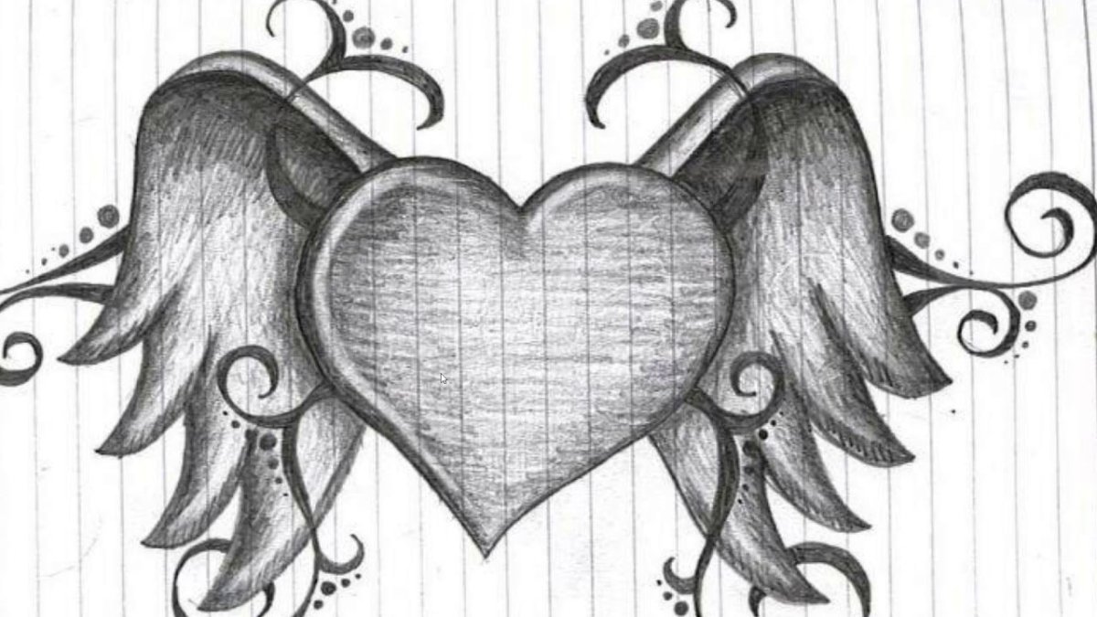 Рисунки для срисовки сердечки