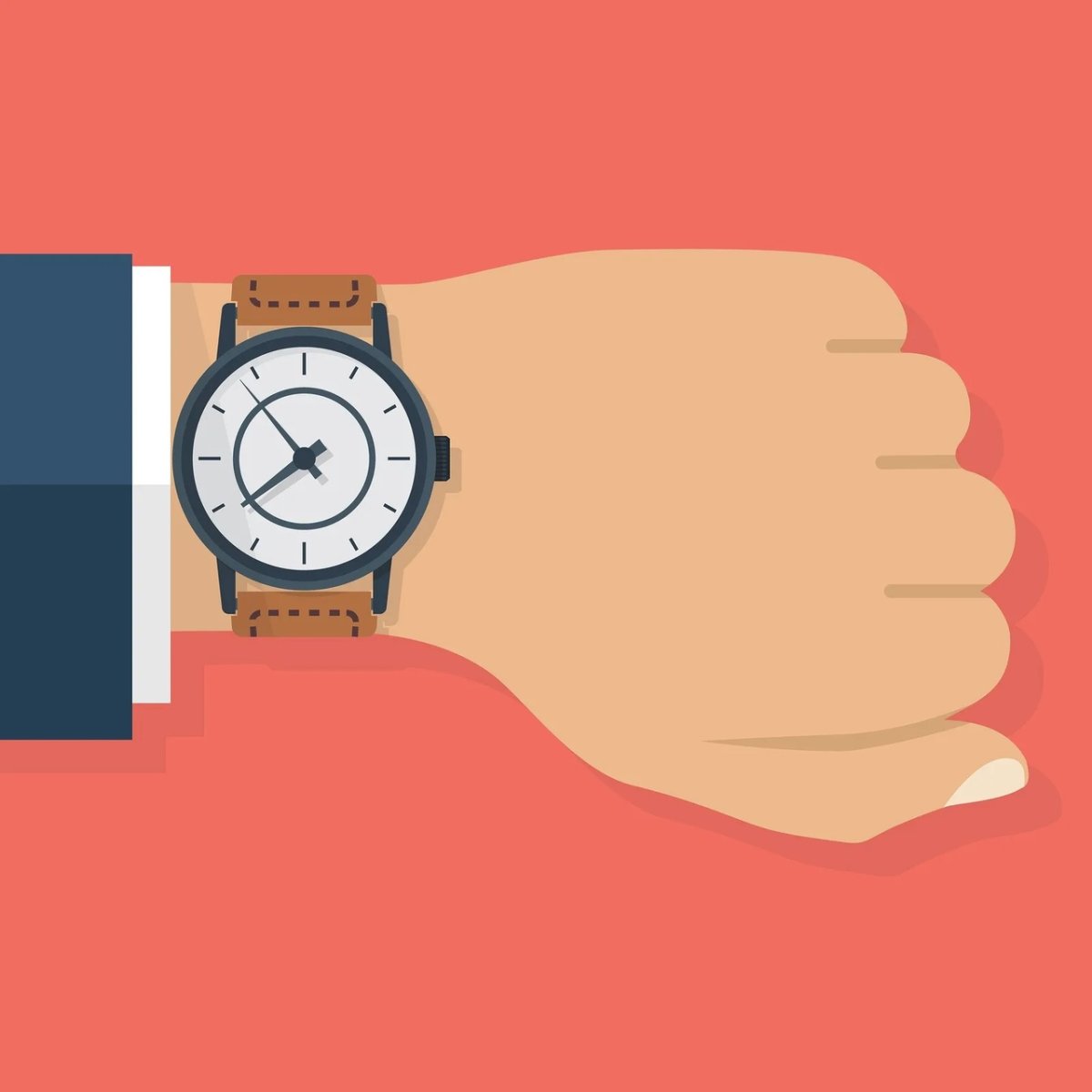 Мультяшная рука с часами