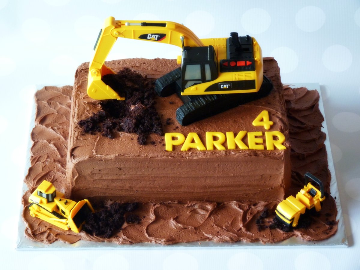 Торт строительная техника детский