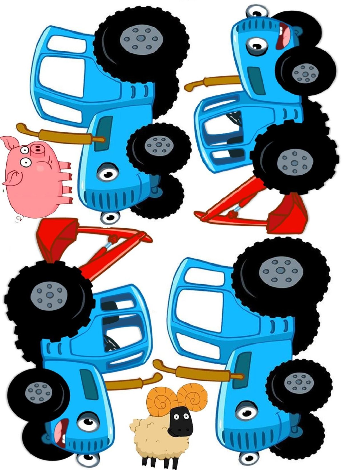 Герои мультфильма синий трактор