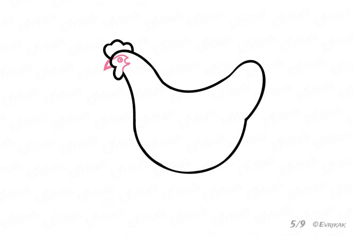 Курочка трафарет для вырезания