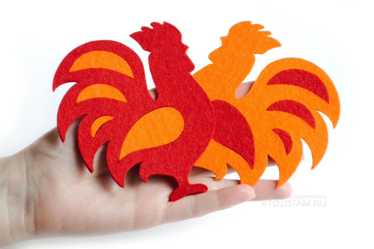 Поделка золотой петушок из фетра