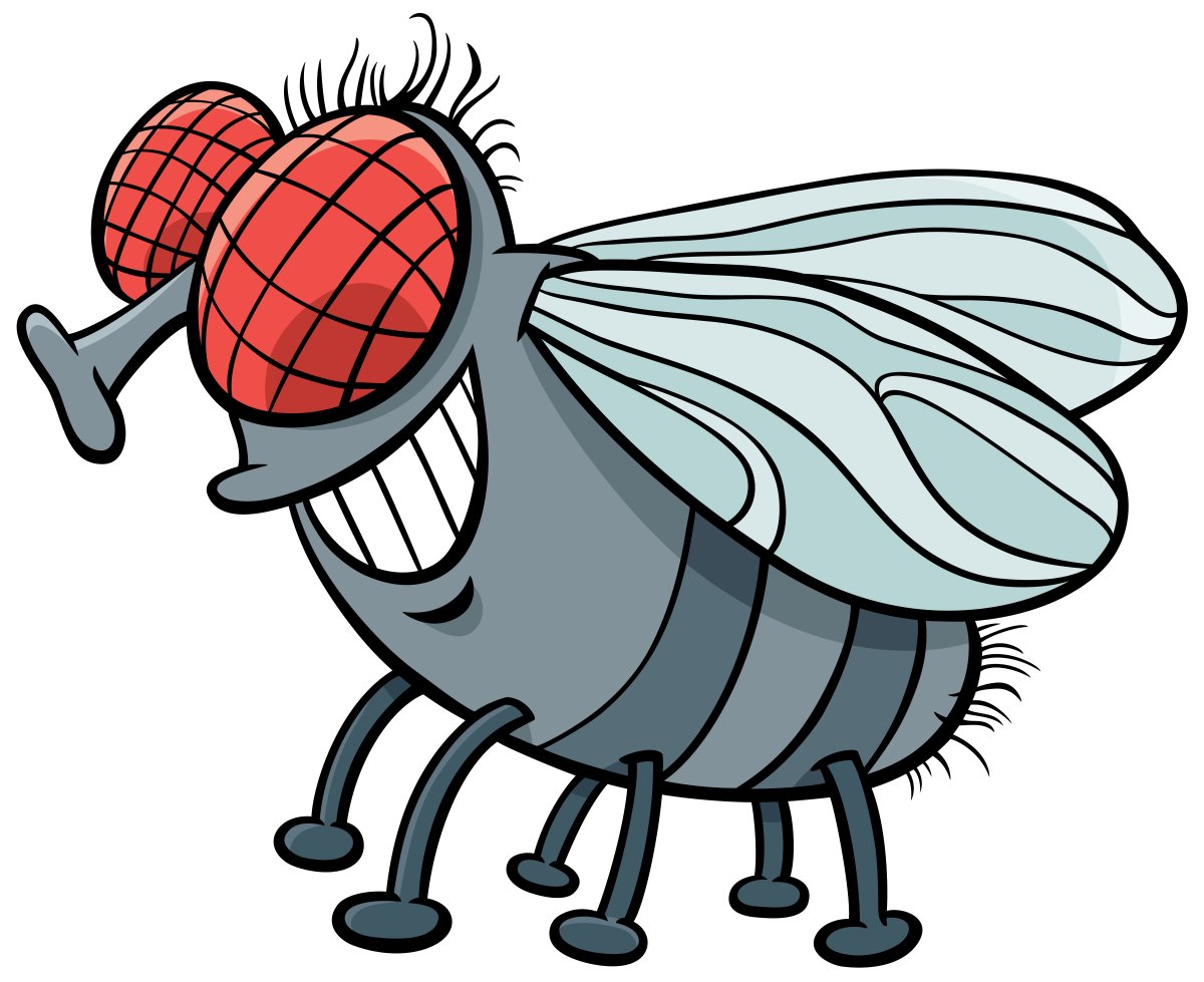 Муха с красными глазами из мультика