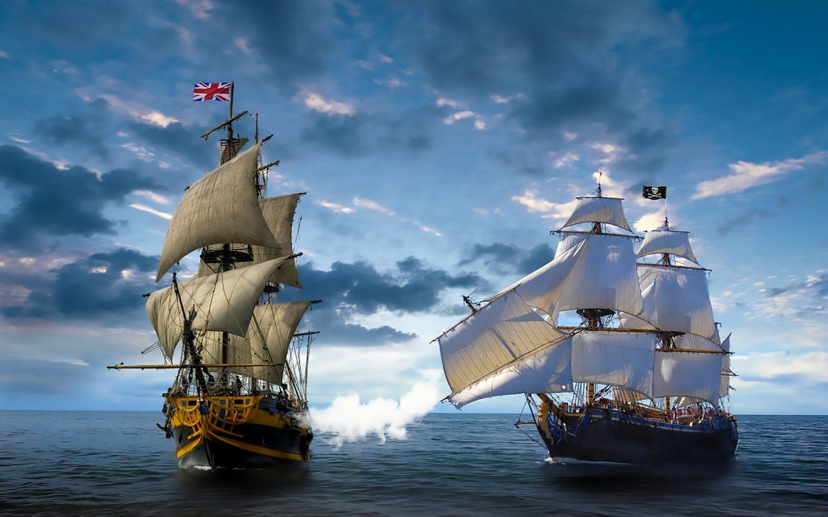 Корабль в море