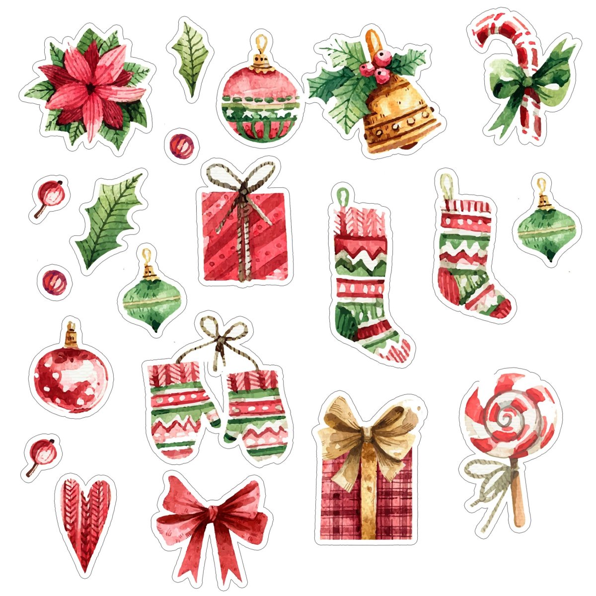Наклейки новогодние маленькие