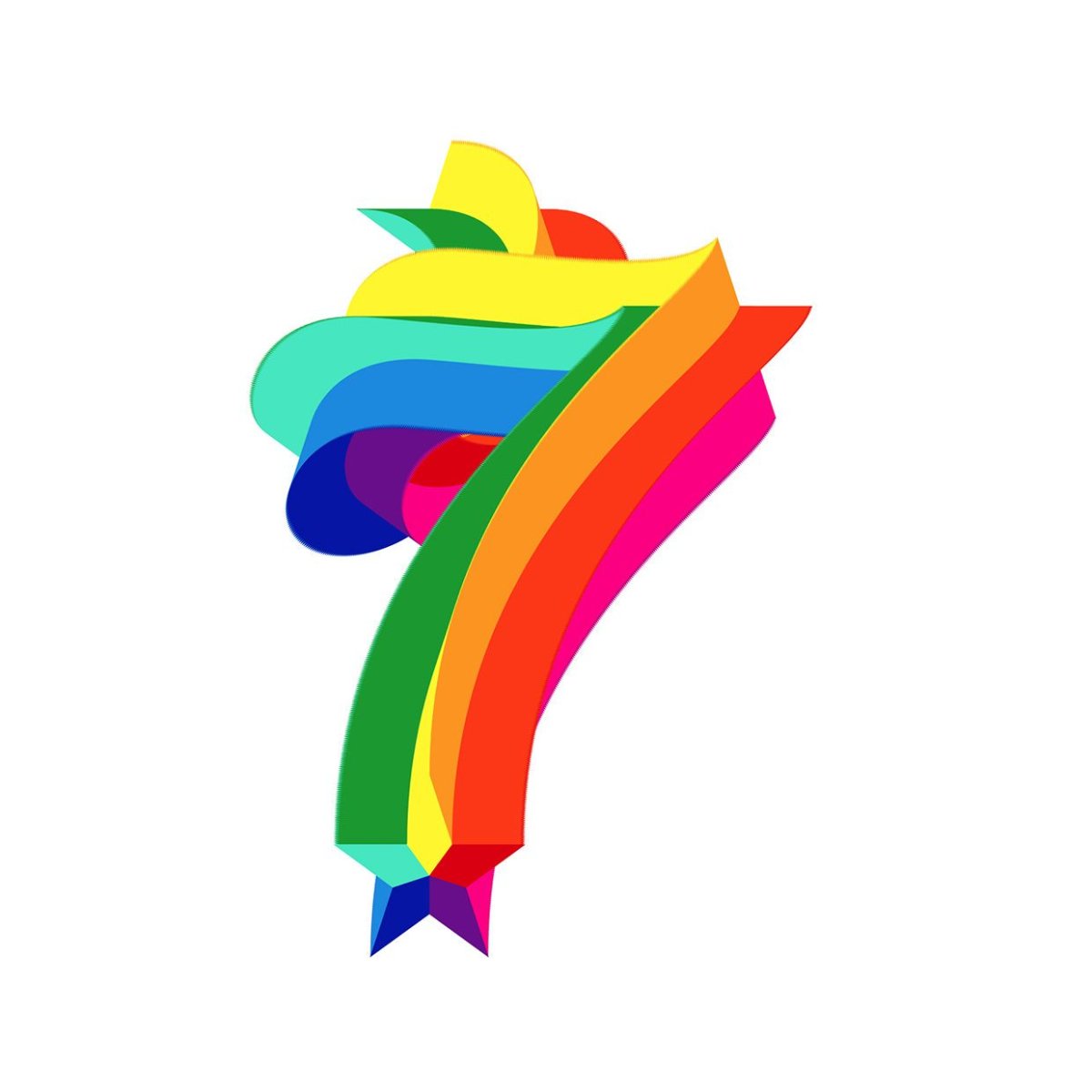 Цифра семь Радуга