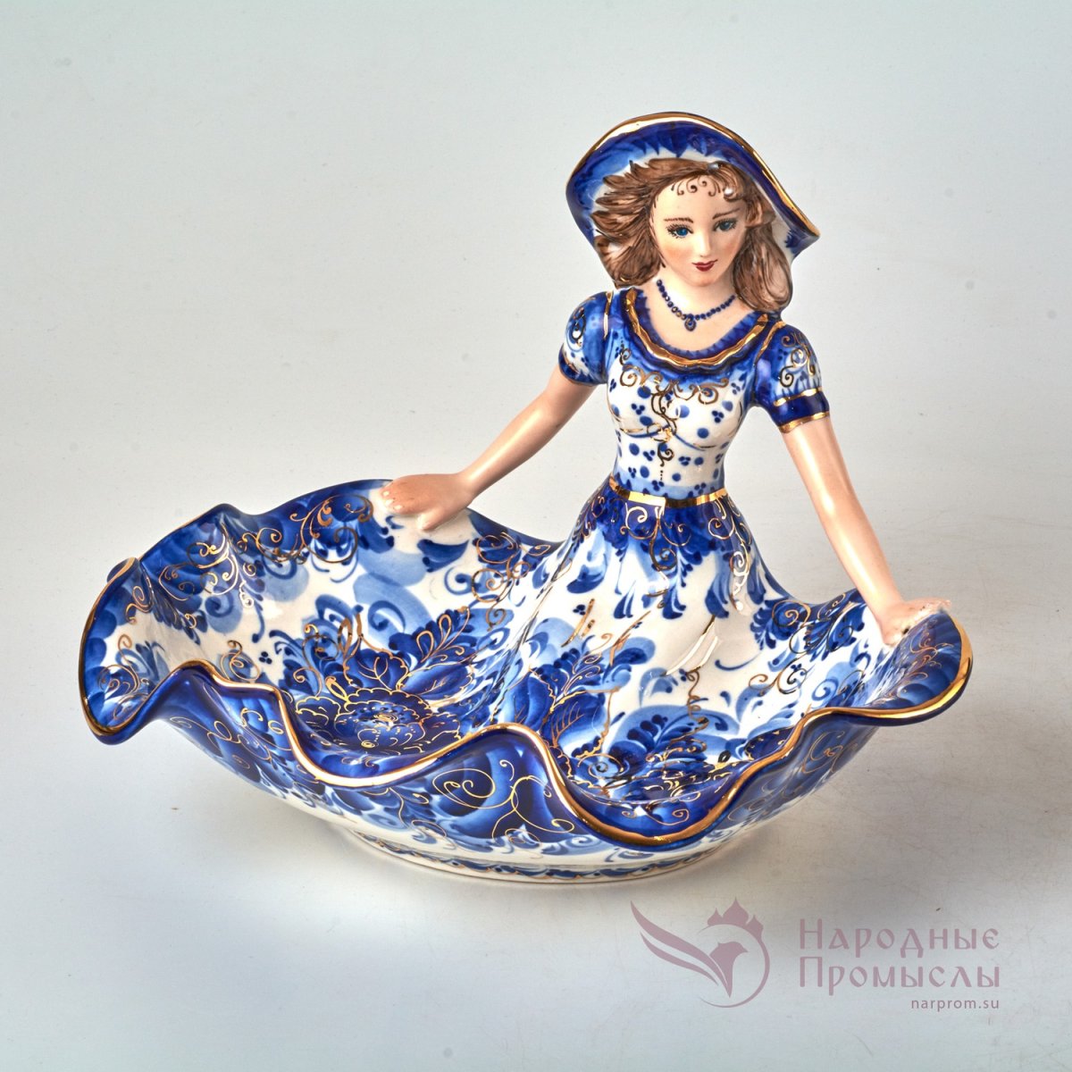 Конфетница уточка Гжель