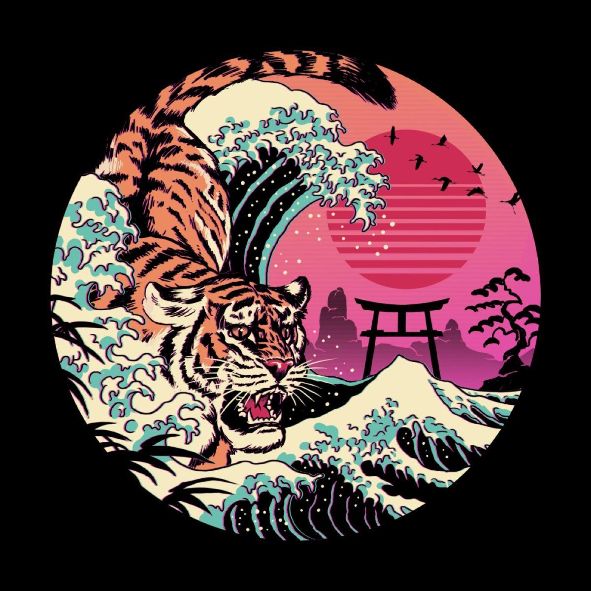 Самурай с катаной под сакурой