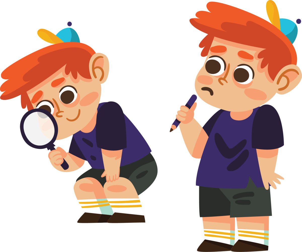 Мальчик и девочка с лупой