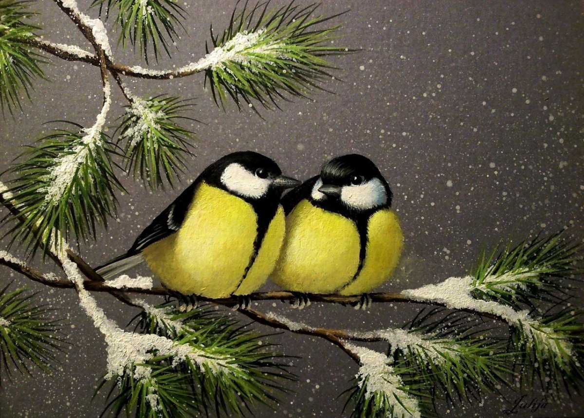 Птицы на осенних ветках