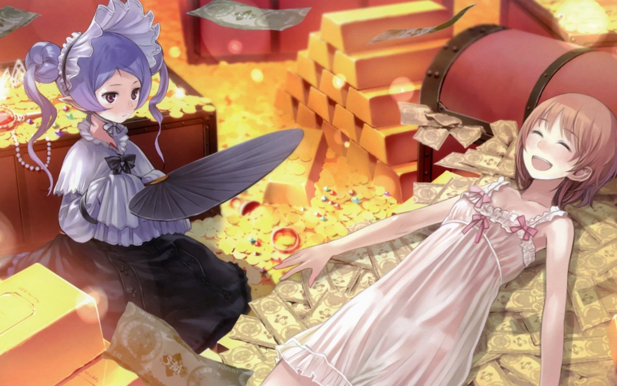 Аниме девушка с деньгами