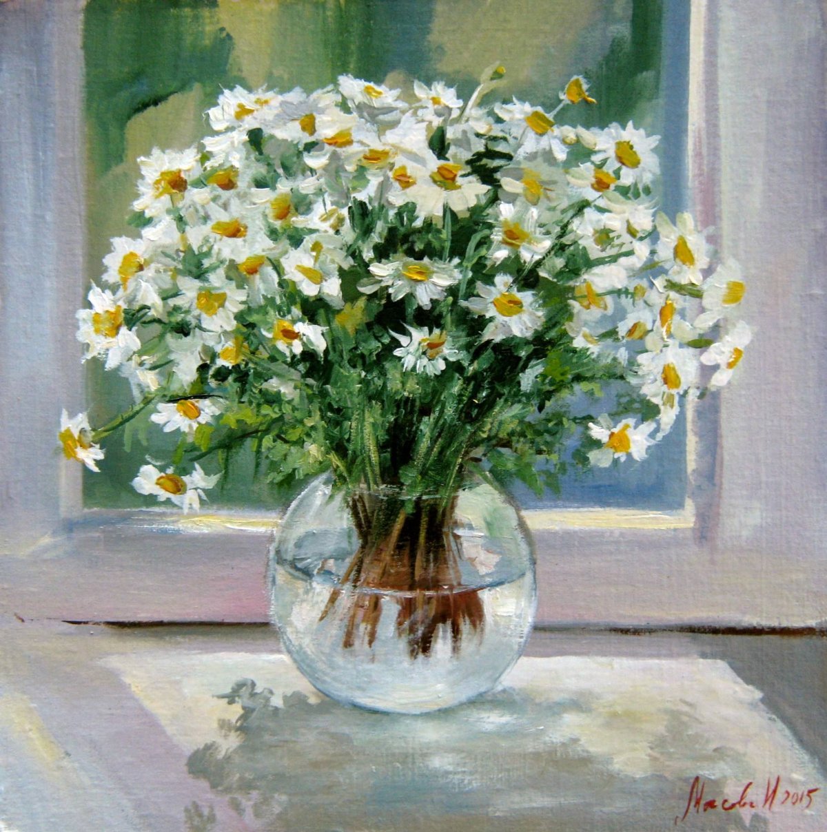 Ваза с ромашками