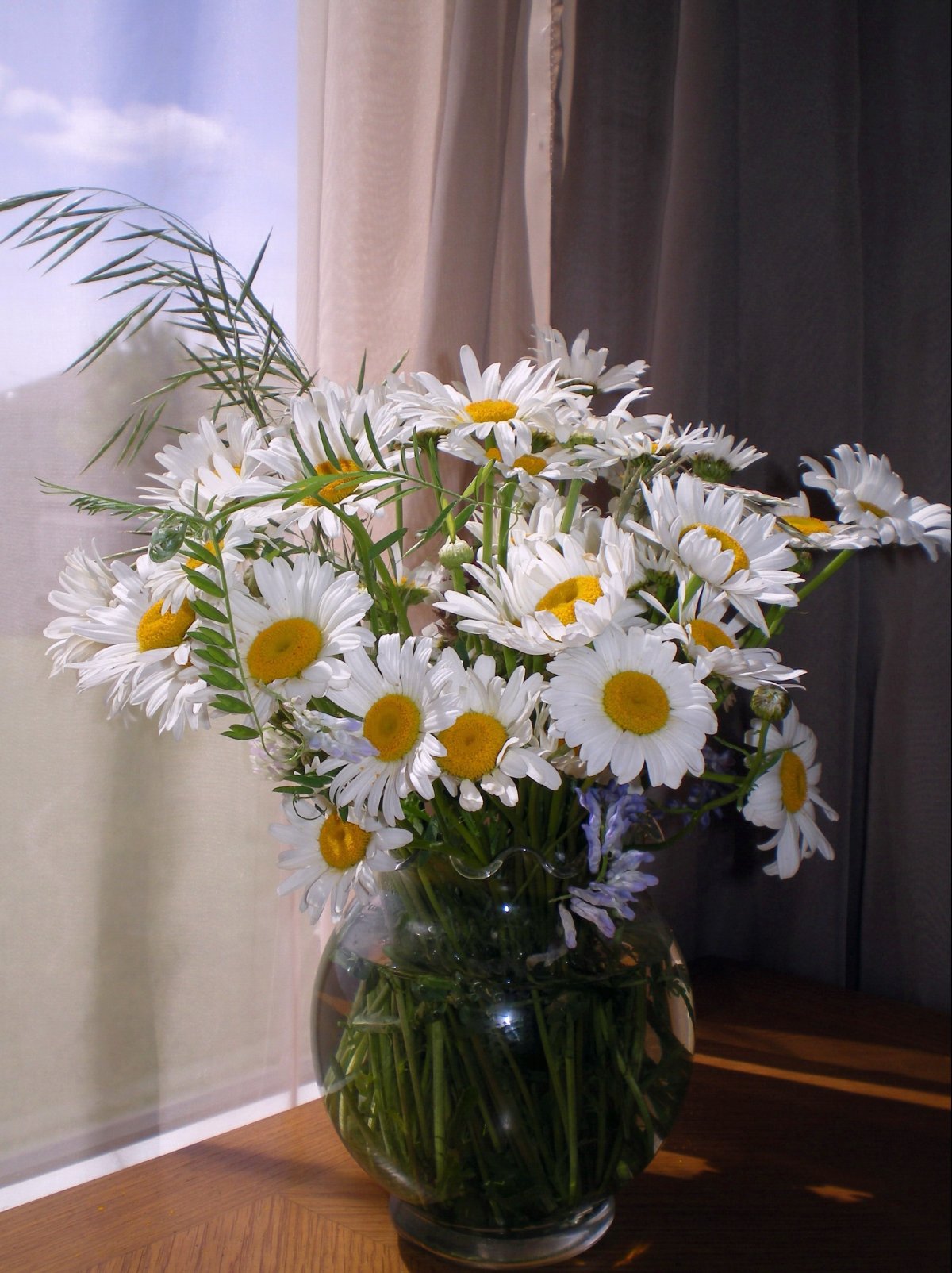 Доброе утро с цветами в вазе