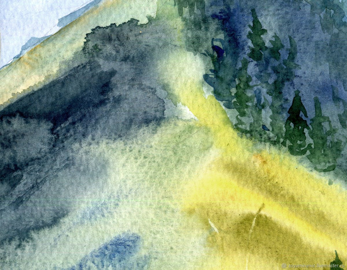 Горы акварелью для начинающих
