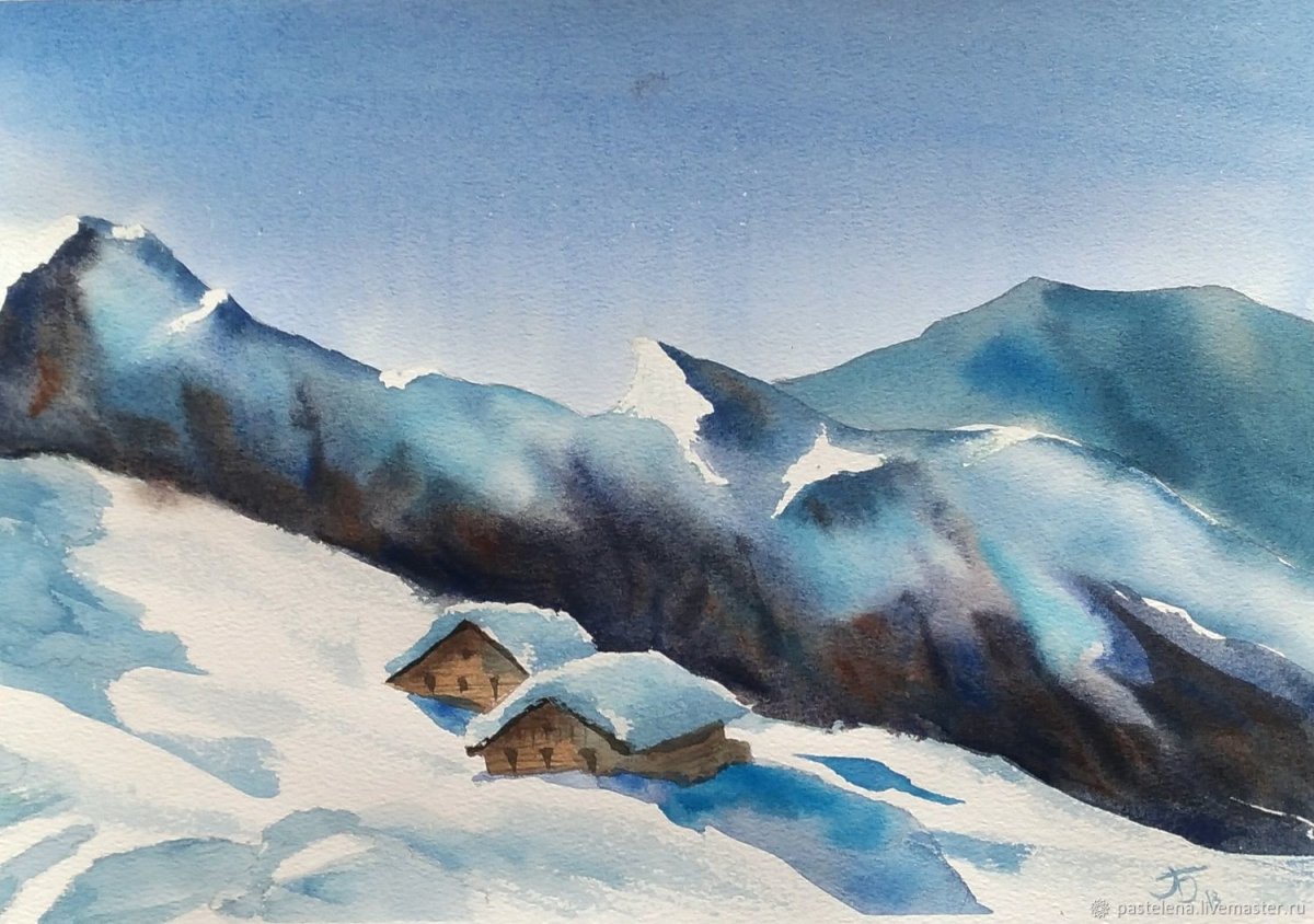 Горы акварелью