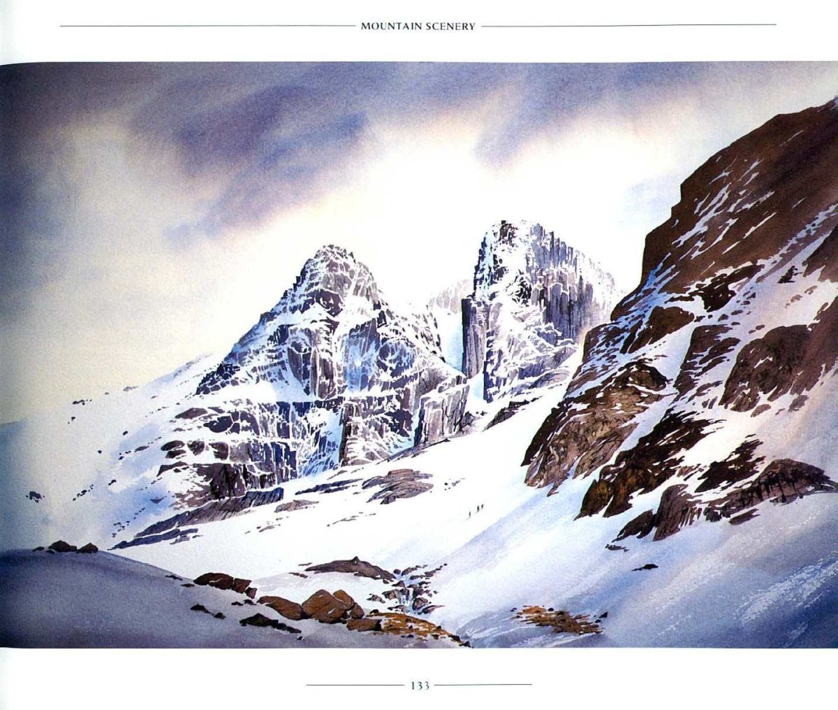 Горы акварель на прозрачном фоне