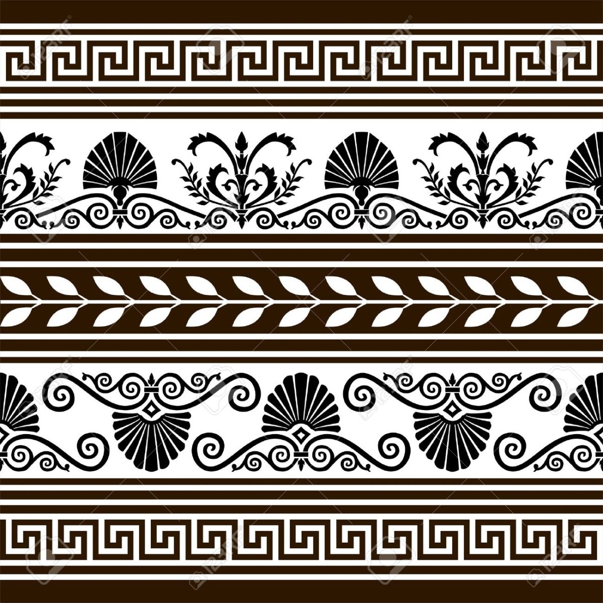 Греческий орнамент в полосе