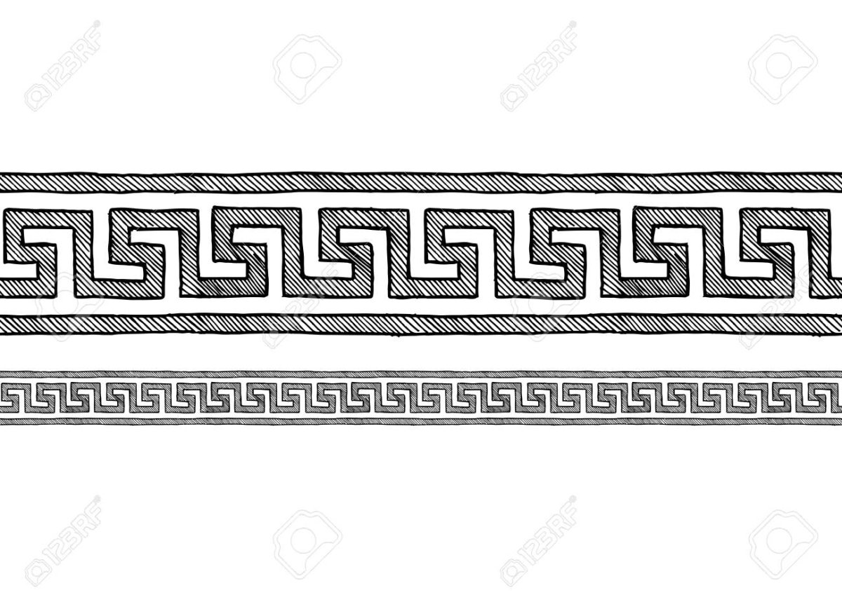 Греческий орнамент Меандр круг