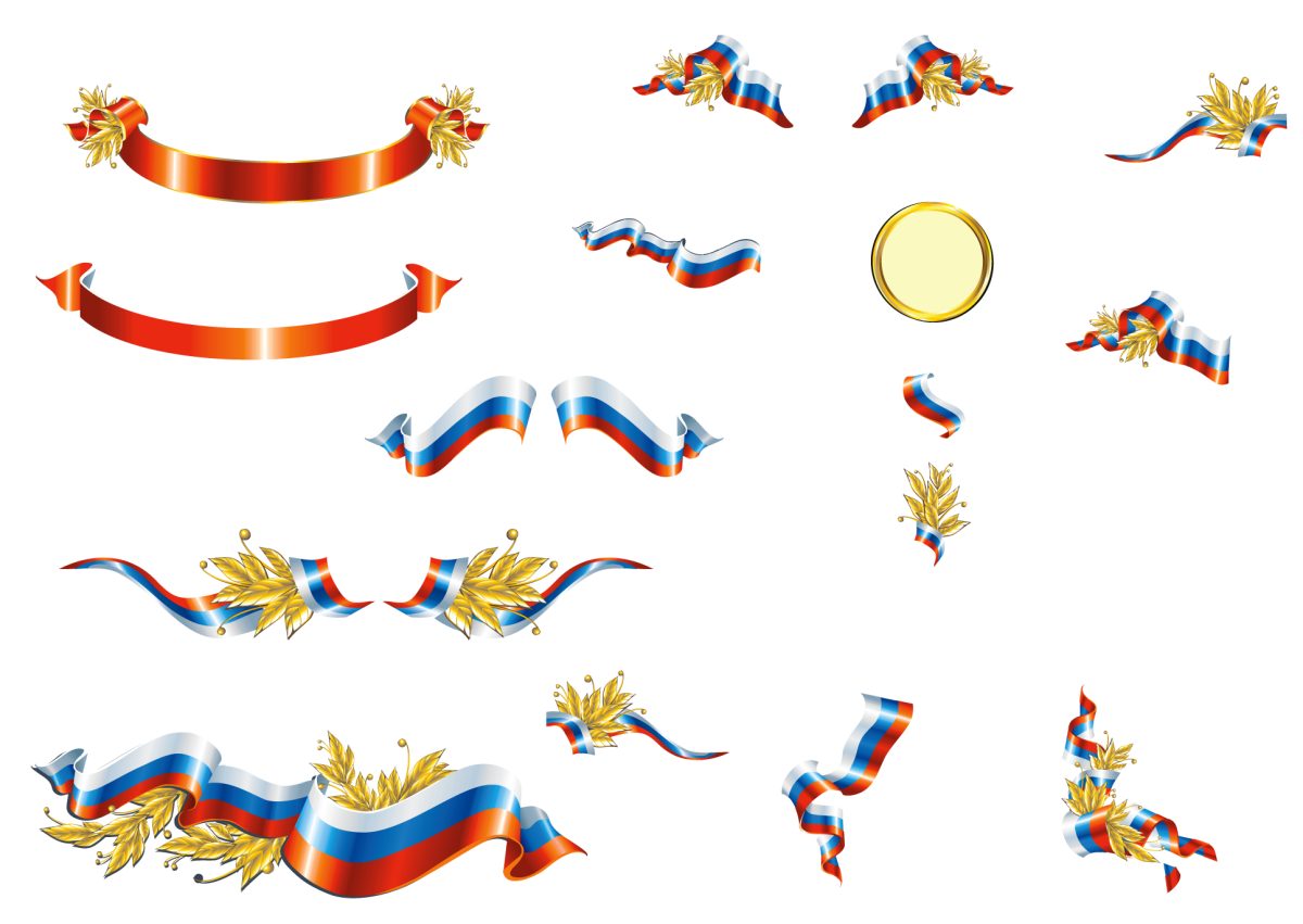 Флаг России лента сбоку