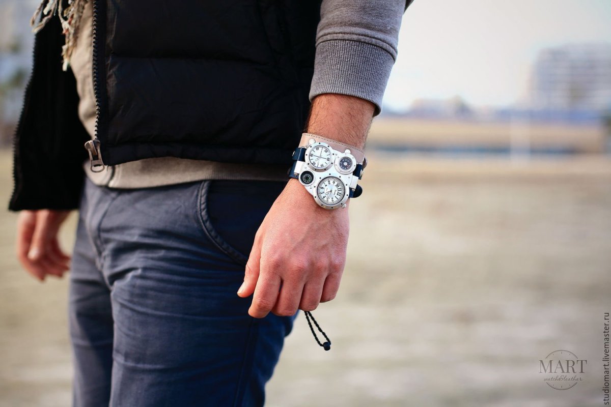 Браслет с часами мужские